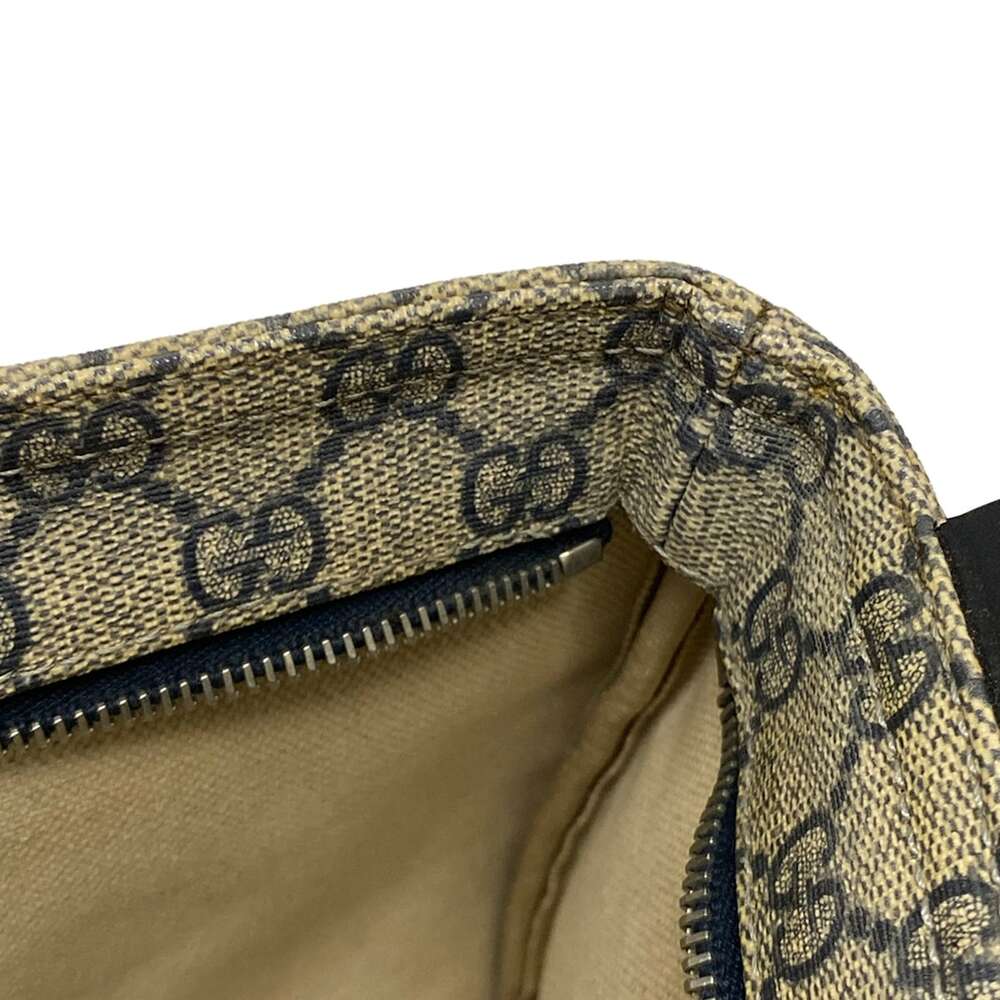 Gucci GG Plus/GG Supreme Shoulder Bag 201446 Dark Navy Beige PVC Leather - Picture 14 of 15
